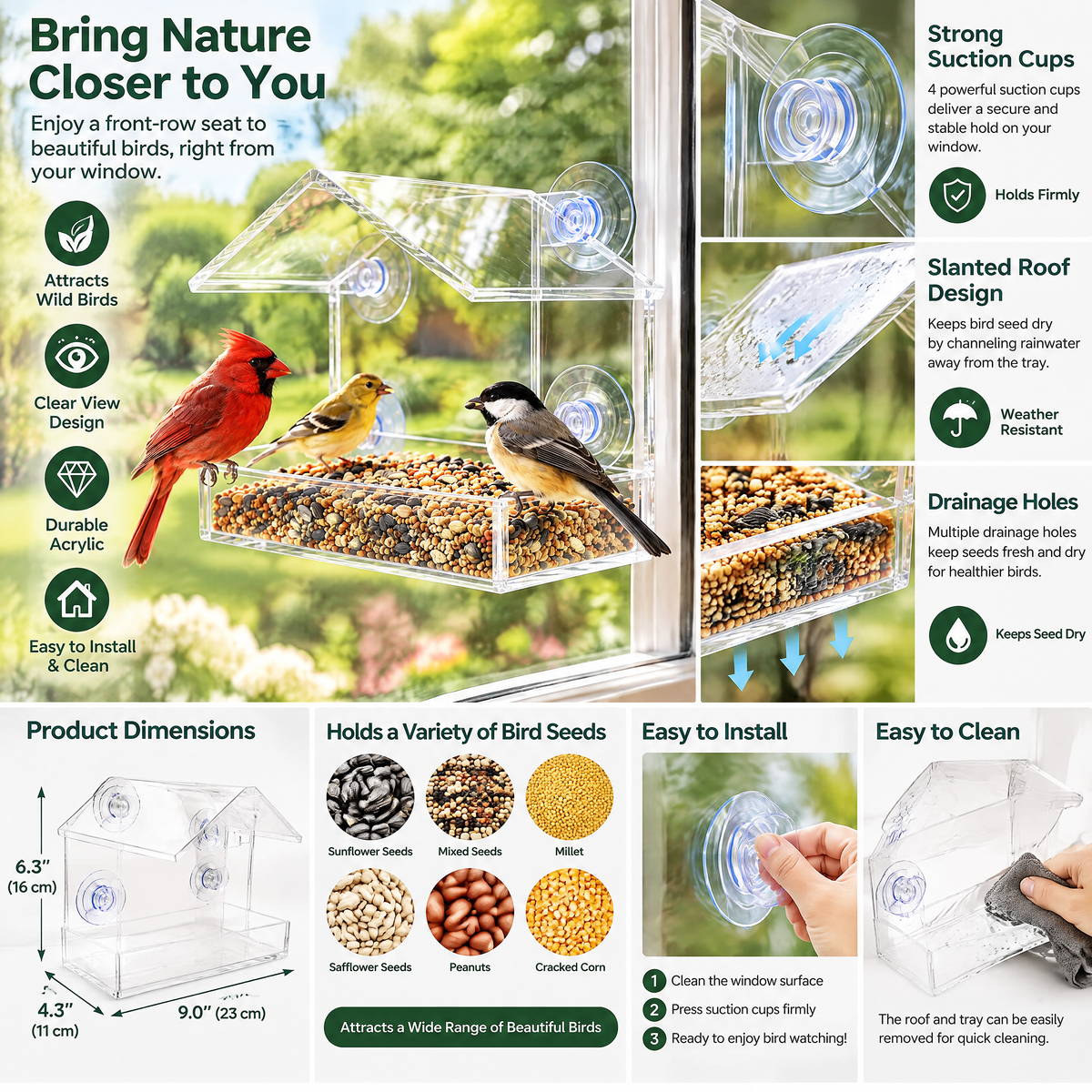 ovelinna™ Window Bird Feeder - detail image 2